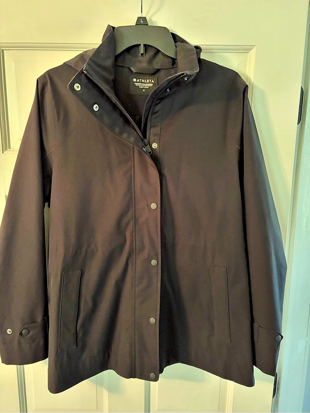 Athleta Drip Drop Jacket Women's Hooded Utility Jacket Black Medium